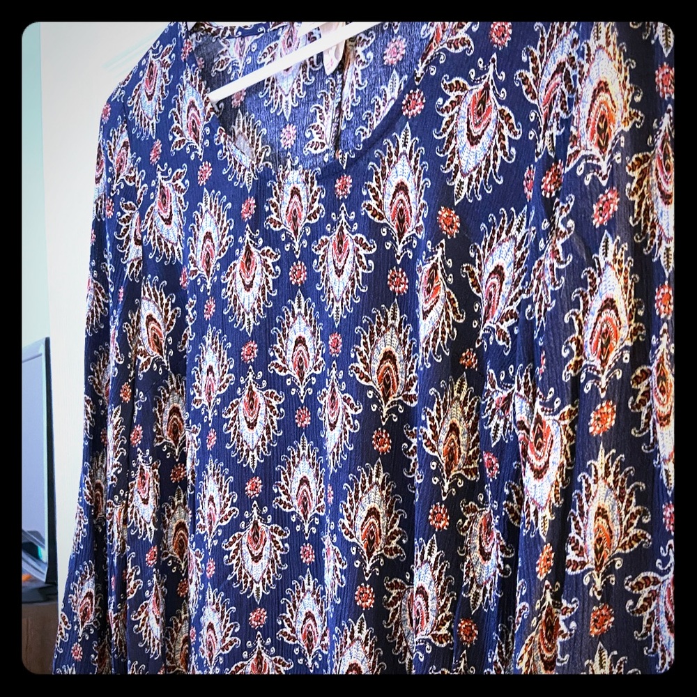 Patterned oversized shirt or dress